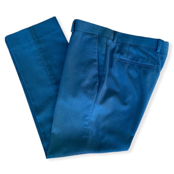 TOPMAN Skinny Fit Textured Navy Dress Pants S32 - Picture 3 of 16